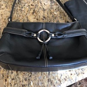 Black leather The Sak purse